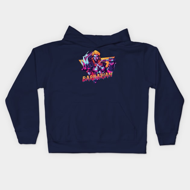 80’s Barbarian Kids Hoodie by Vlepkaaday